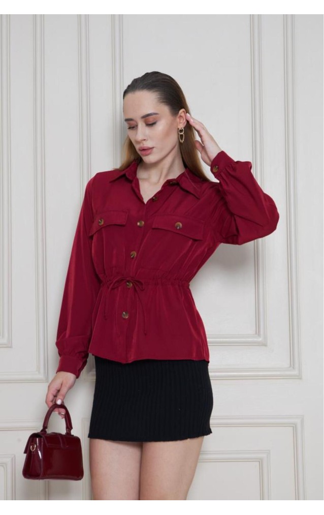Pasaklı Giyim Kadın Kupra Gömlek 3738308 Bordo