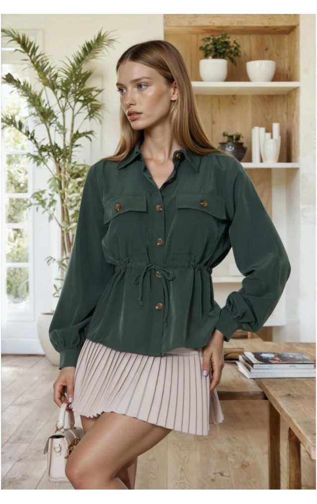 Pasaklı Giyim Kadın Kupra Gömlek 3738308 Haki