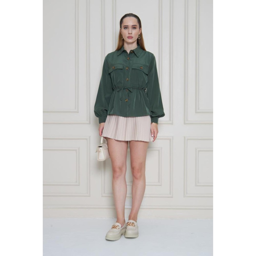 Pasaklı Giyim Pasaklı Giyim Kadın Kupra Gömlek Haki - Premium Kadın Giyim