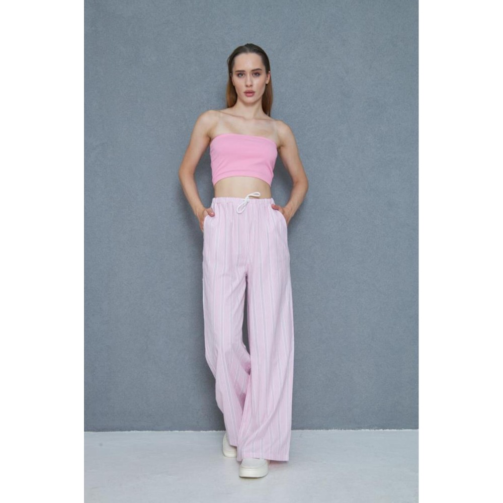 Pasaklı Giyim Pasaklı Giyim Kadın Fistolu Poplin Pantolon Pembe - Premium Kadın Giyim