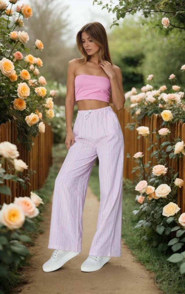 Pasaklı Giyim Kadın Fistolu Poplin Pantolon 3757176 Pembe