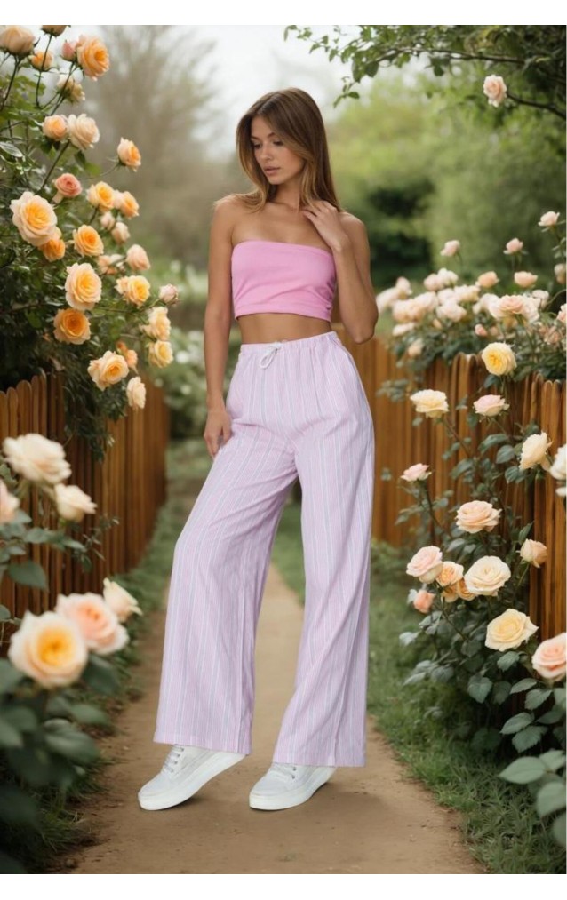 Pasaklı Giyim Kadın Fistolu Poplin Pantolon 3757176 Pembe