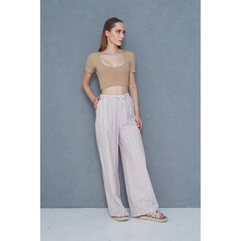 Pasaklı Giyim Pasaklı Giyim Kadın Fistolu Poplin Pantolon Bej - Premium Kadın Giyim