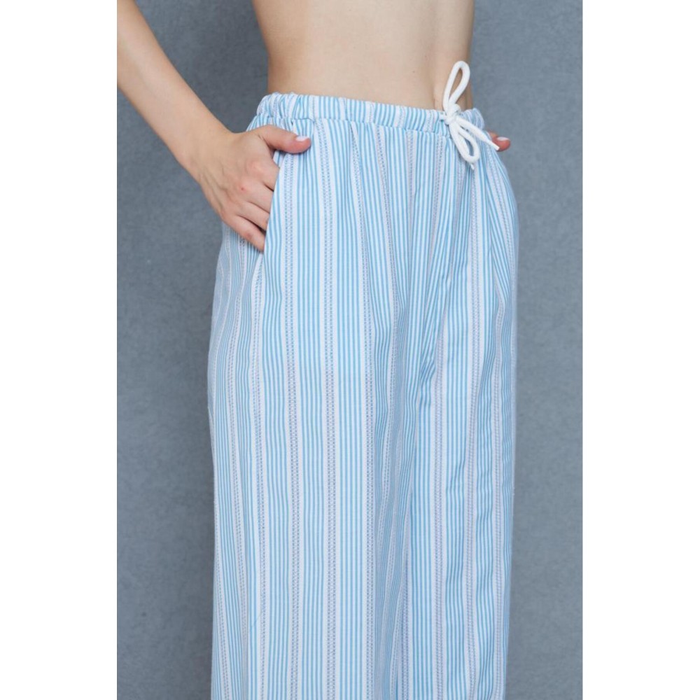 Pasaklı Giyim Pasaklı Giyim Kadın Fistolu Poplin Pantolon Mavi - Premium Kadın Giyim