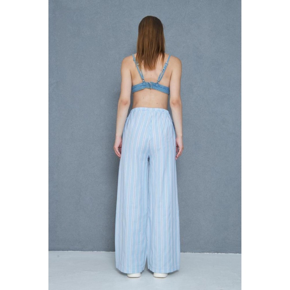 Pasaklı Giyim Pasaklı Giyim Kadın Fistolu Poplin Pantolon Mavi - Premium Kadın Giyim