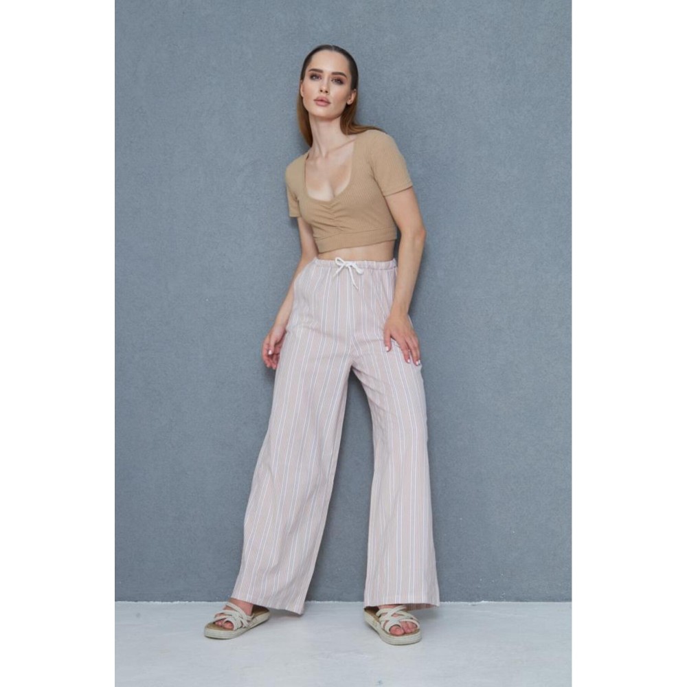 Pasaklı Giyim Pasaklı Giyim Kadın Fistolu Poplin Pantolon Bej - Premium Kadın Giyim