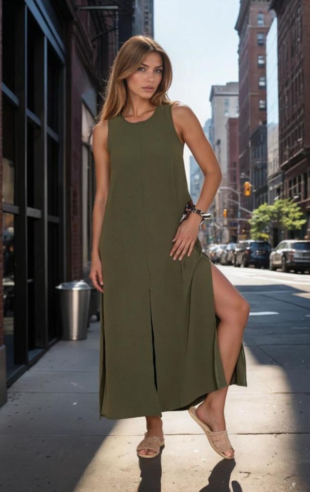 Pasaklı Giyim Kadın Bilek Boy Elbise 3760330 Haki