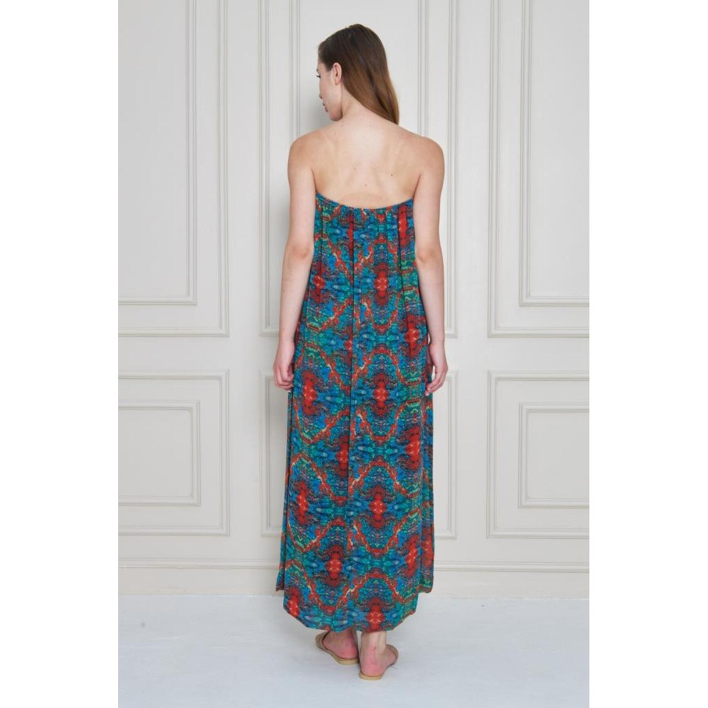 Pasaklı Giyim Kadın Straplez Astarlı Şifon Midi Yazlık Elbise - Premium Kadın Giyim