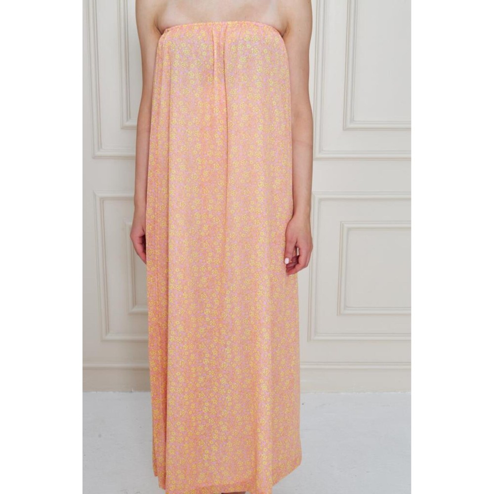 Pasaklı Giyim Kadın Straplez Astarlı Şifon Midi Yazlık Elbise - Premium Kadın Giyim