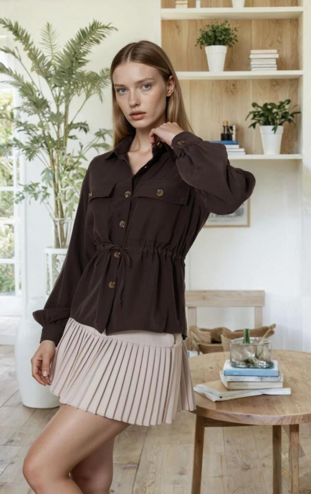 Pasaklı Giyim Kadın Kupra Gömlek 3738308 Kahverengi