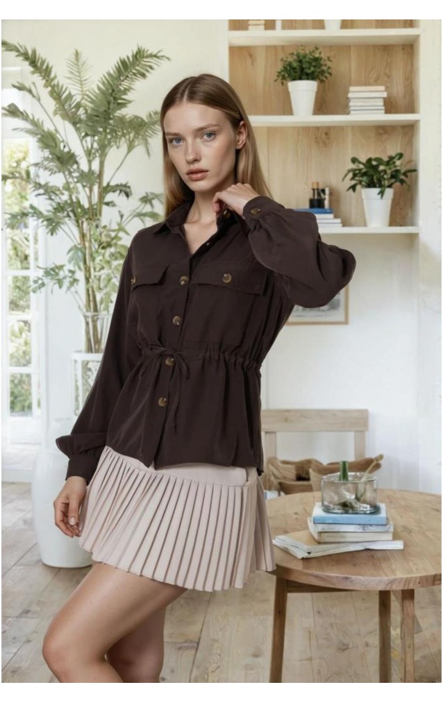 Pasaklı Giyim Kadın Kupra Gömlek 3738308 Kahverengi