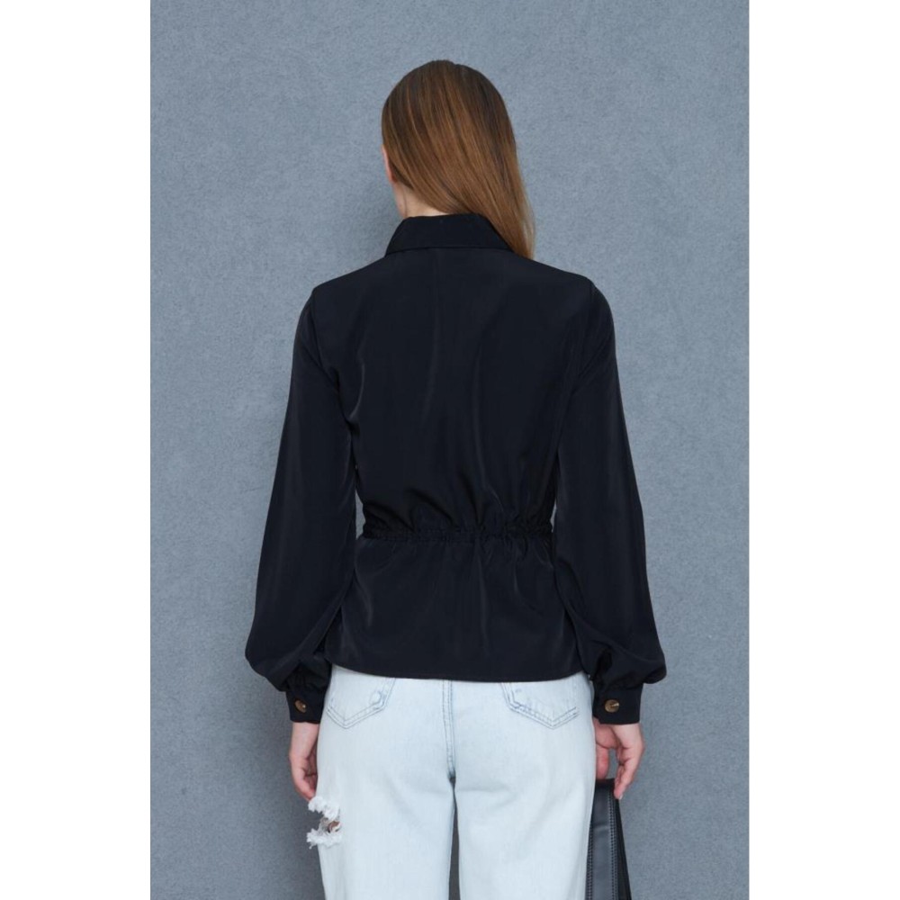 Pasaklı Giyim Pasaklı Giyim Kadın Kupra Gömlek Siyah - Premium Kadın Giyim