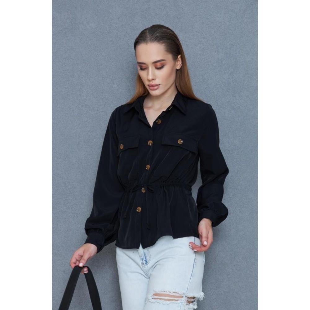 Pasaklı Giyim Pasaklı Giyim Kadın Kupra Gömlek Siyah - Premium Kadın Giyim
