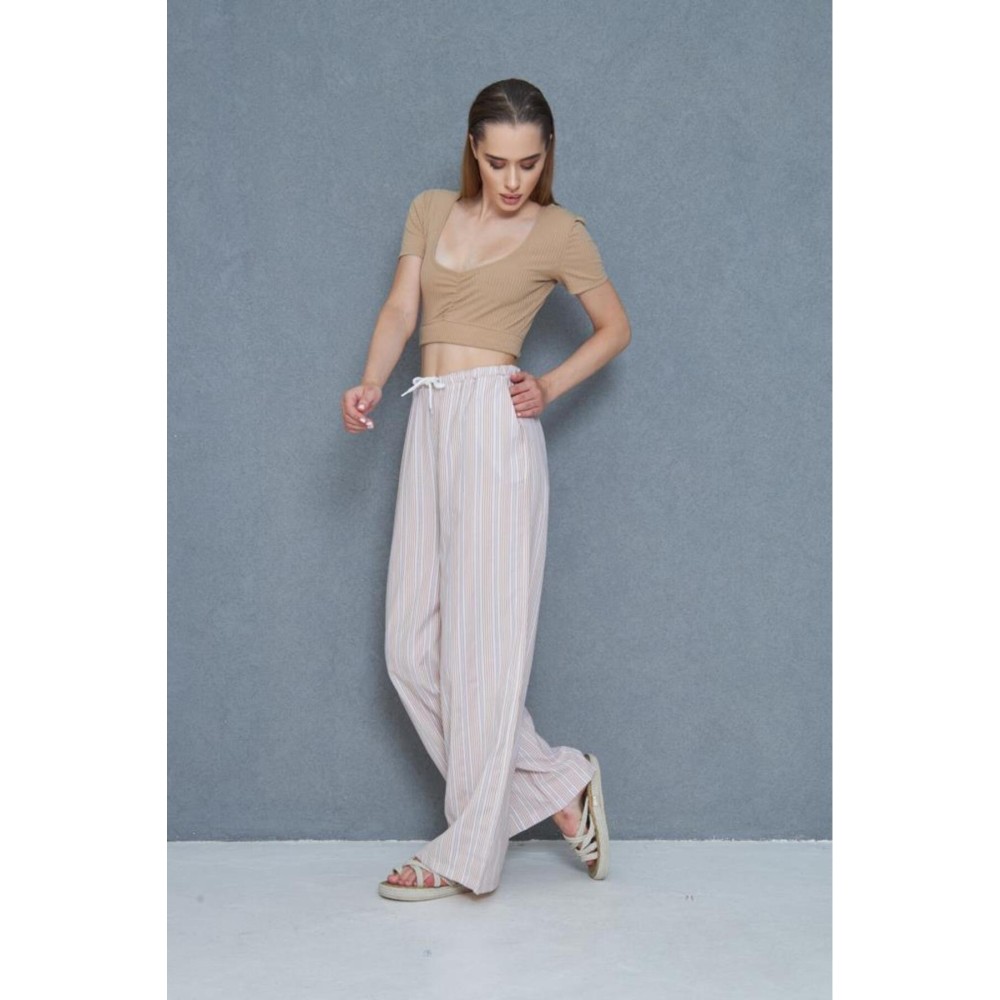 Pasaklı Giyim Pasaklı Giyim Kadın Fistolu Poplin Pantolon Bej - Premium Kadın Giyim