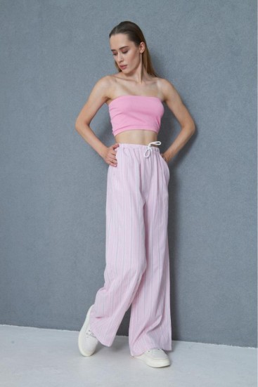 Pasaklı Giyim Kadın Fistolu Poplin Pantolon 3757176 Pembe