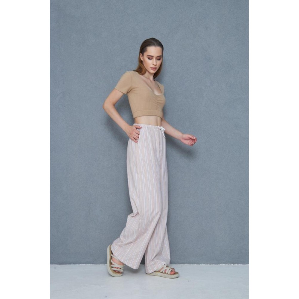 Pasaklı Giyim Pasaklı Giyim Kadın Fistolu Poplin Pantolon Bej - Premium Kadın Giyim