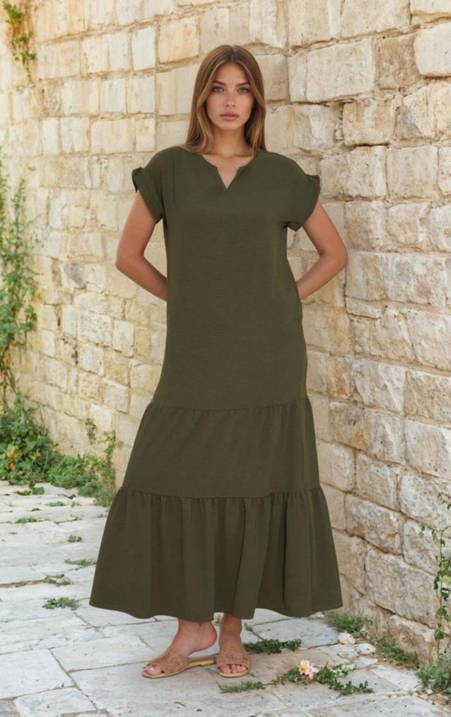 Pasaklı Giyim Kadın Apoletli Elbise 3761366 Haki