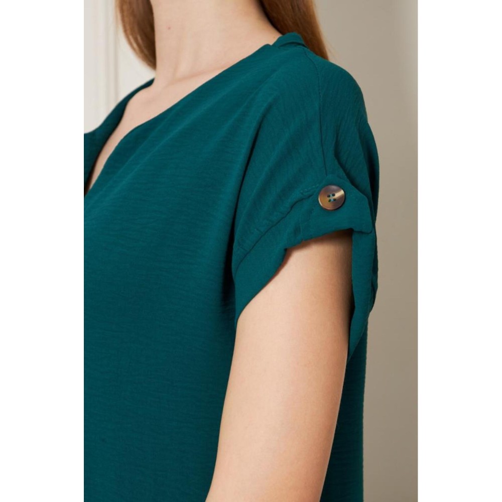 Pasaklı Giyim Pasaklı Giyim Kadın Apoletli Elbise Zümrüt - Premium Kadın Giyim