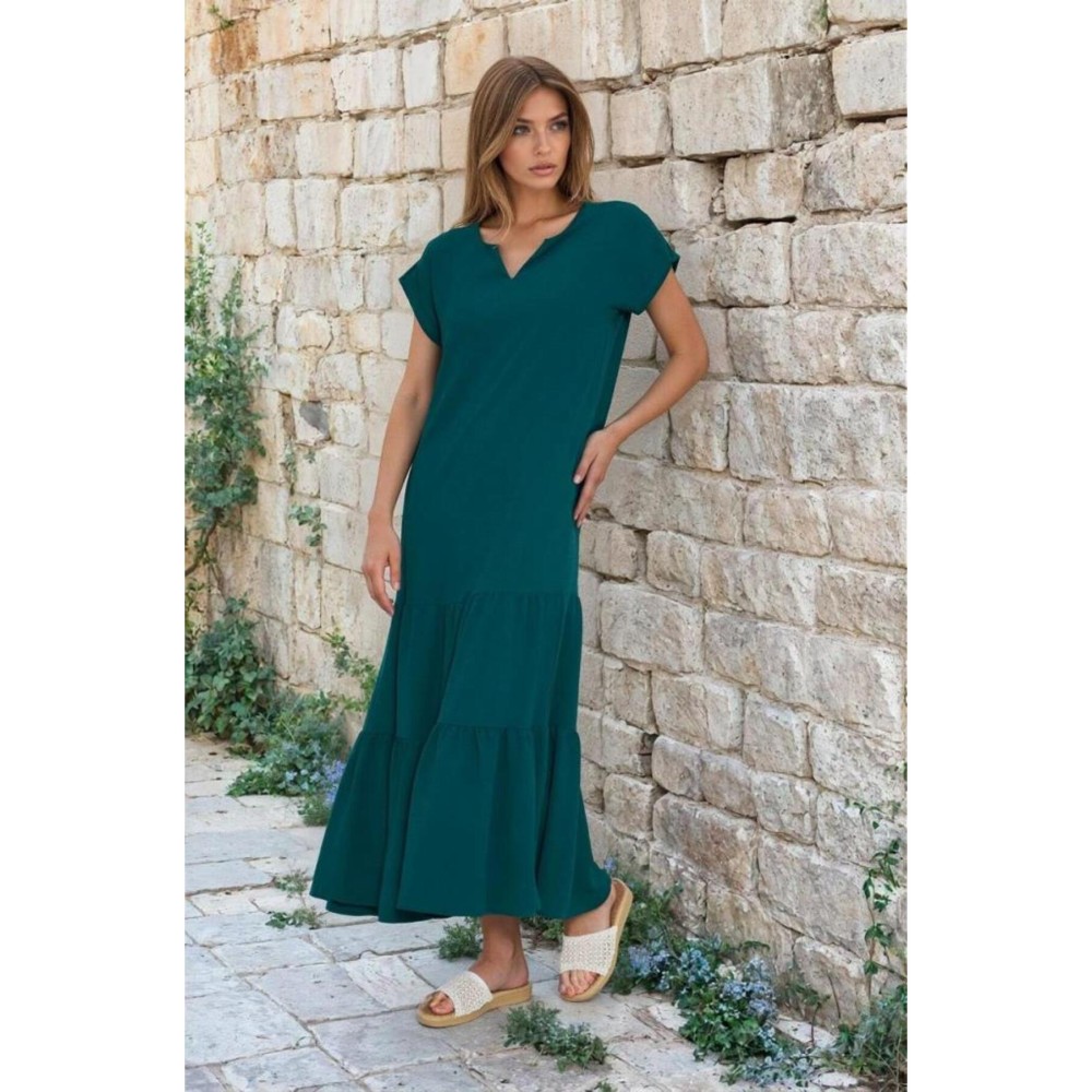 Pasaklı Giyim Pasaklı Giyim Kadın Apoletli Elbise Zümrüt - Premium Kadın Giyim