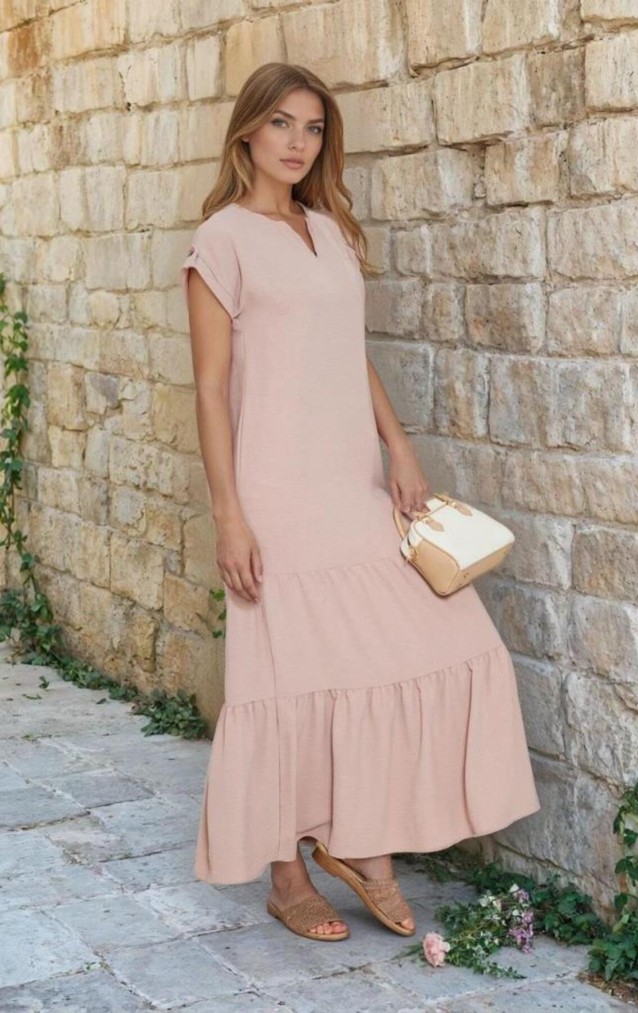 Pasaklı Giyim Kadın Apoletli Elbise 3761366 Pudra