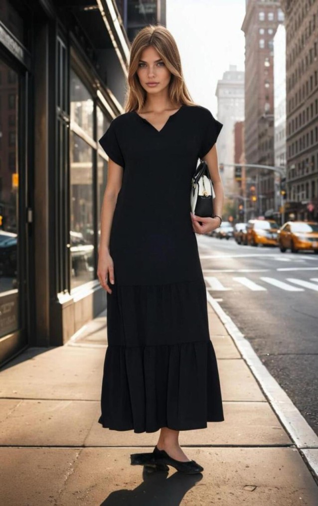 Pasaklı Giyim Kadın Apoletli Elbise 3761366 Siyah