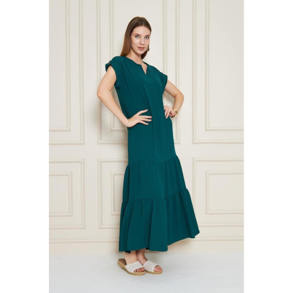 Pasaklı Giyim Pasaklı Giyim Kadın Apoletli Elbise Zümrüt - Premium Kadın Giyim
