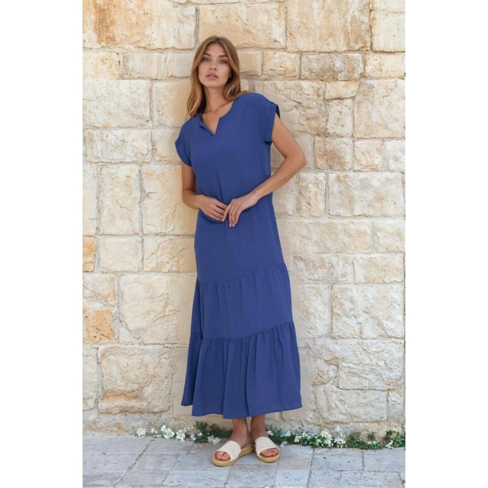 Pasaklı Giyim Pasaklı Giyim Kadın Apoletli Elbise İndigo - Premium Kadın Giyim