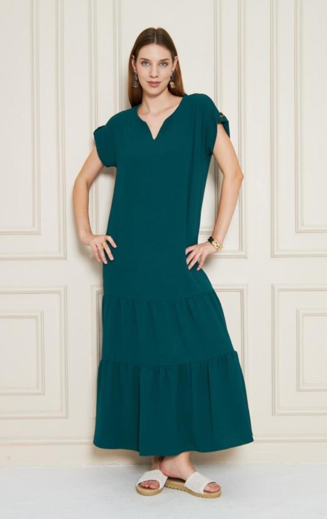 Pasaklı Giyim Kadın Apoletli Elbise 3761366 Zümrüt