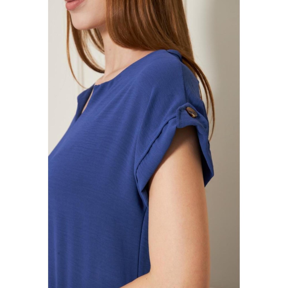 Pasaklı Giyim Pasaklı Giyim Kadın Apoletli Elbise İndigo - Premium Kadın Giyim