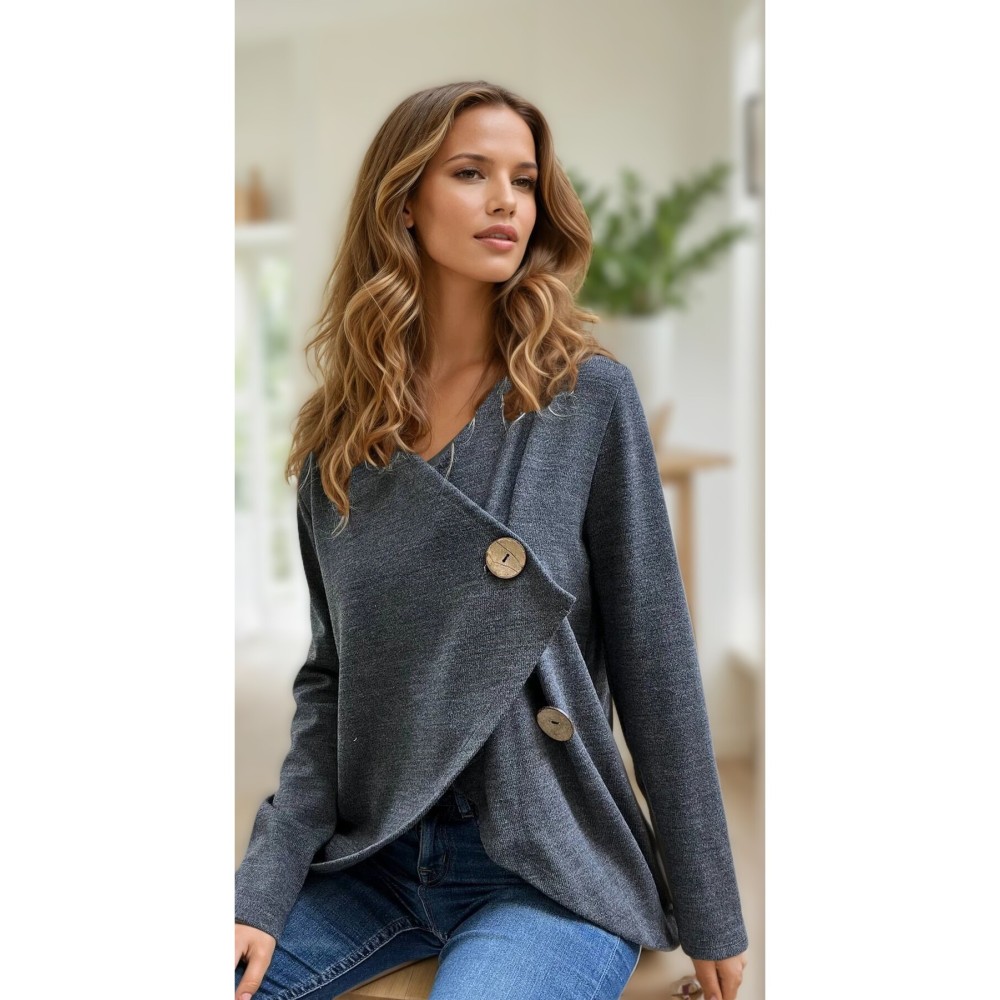 Pasaklı Giyim Pasaklı Giyim Kadın Salaş Hırka Antrasit - Premium Kadın Giyim