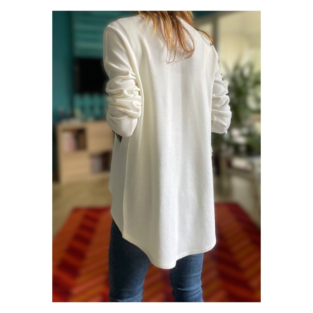 Pasaklı Giyim Pasaklı Giyim Kadın Salaş Hırka Ekru - Premium Kadın Giyim