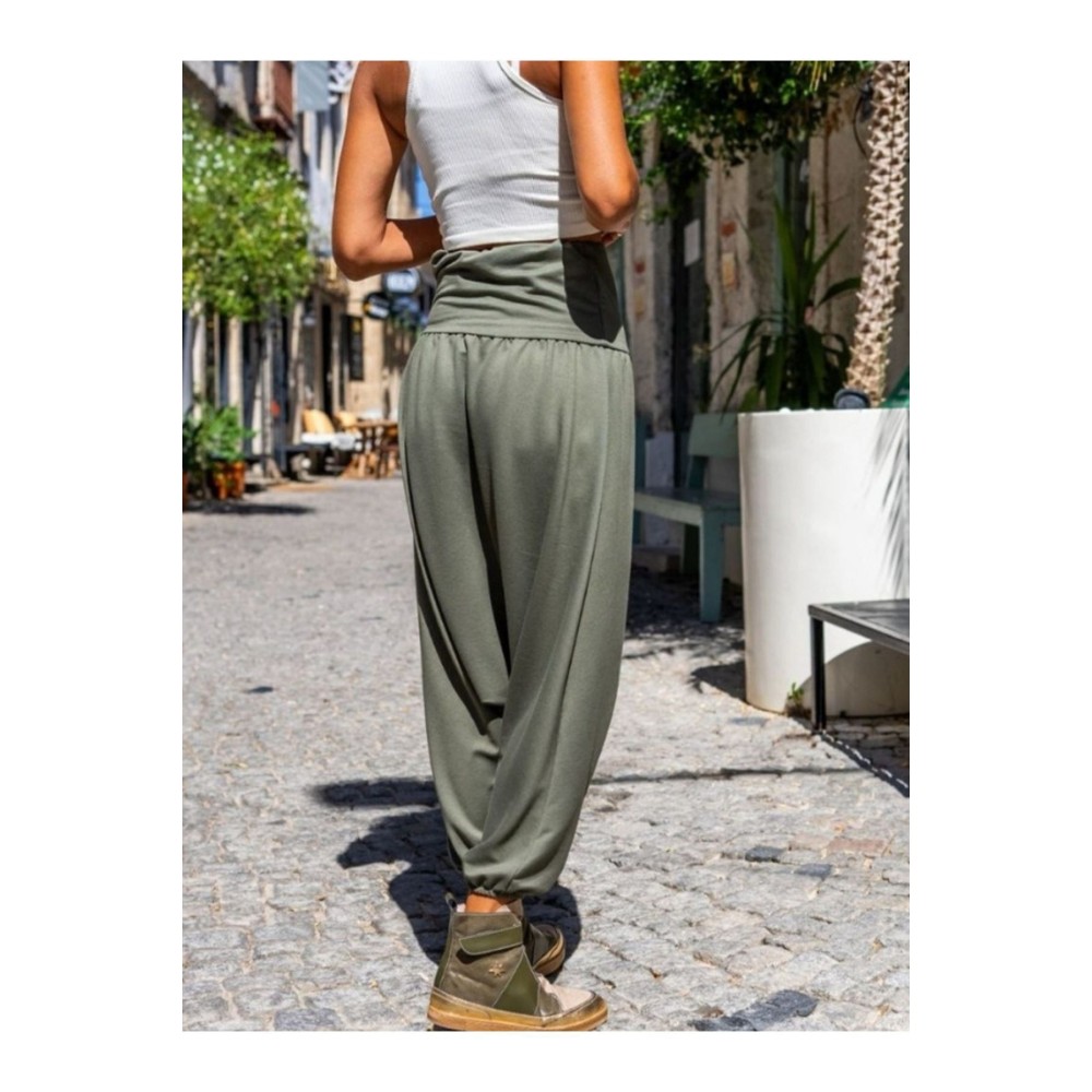 Pasaklı Giyim Pasaklı Giyim Kadın Viskon Otantik Şalvar, Salaşi Pantolon Haki - Premium Kadın Giyim