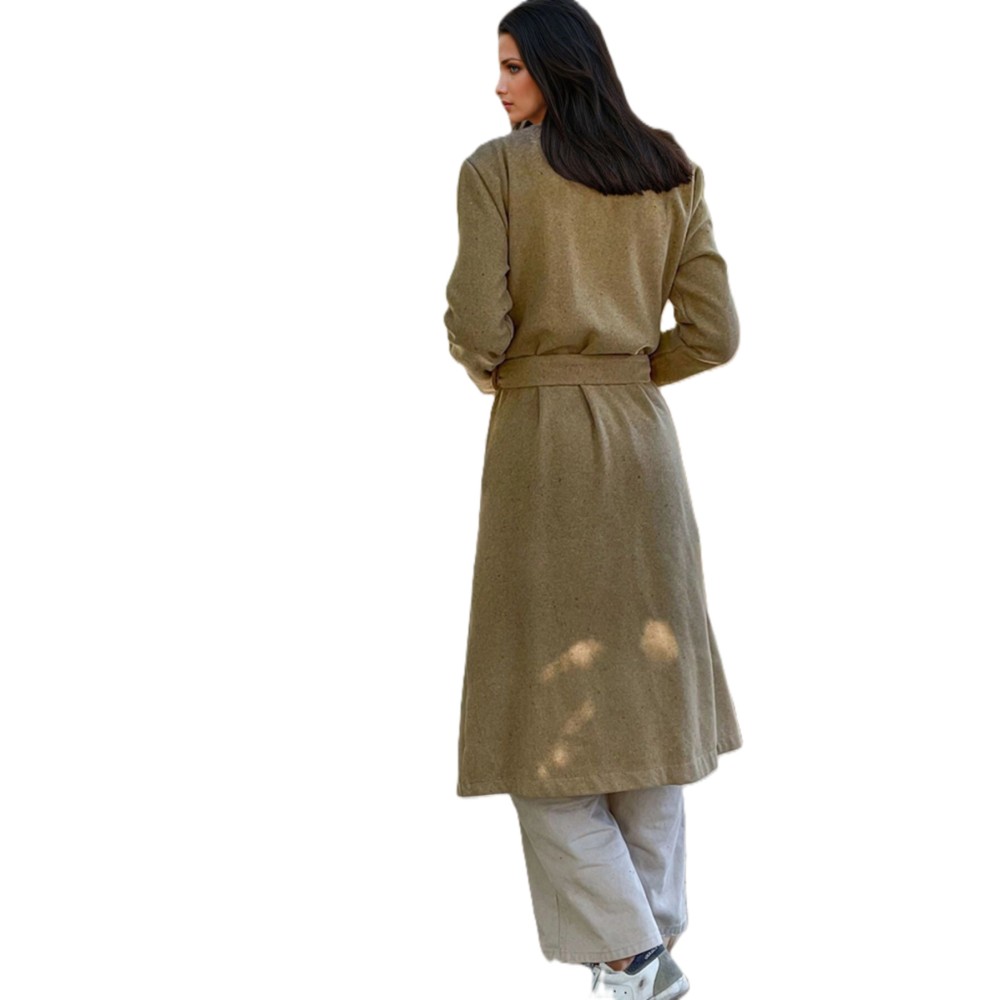 Pasaklı Giyim Pasaklı Giyim Kadın Kaşe Uzun Şal Yaka Palto Kaban – Karamel - Premium Kadın Giyim