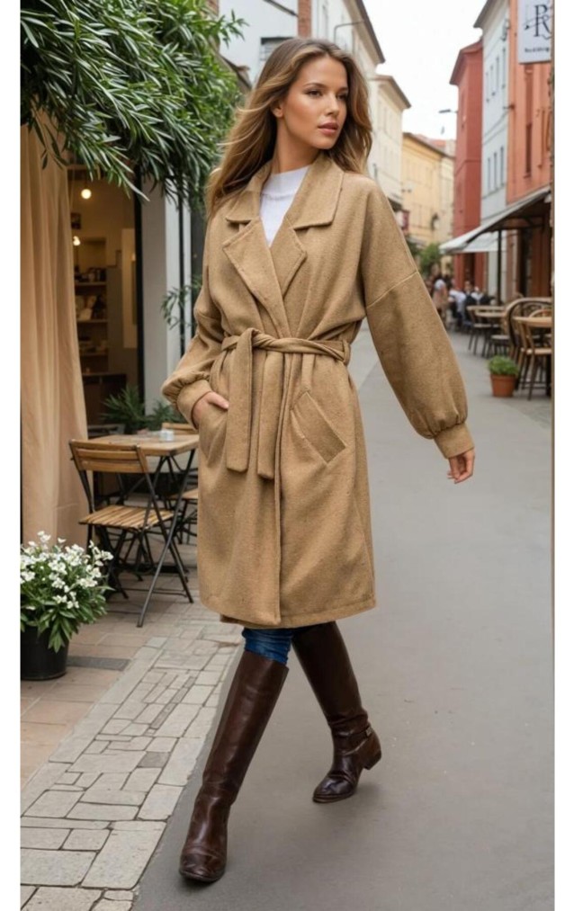 Pasaklı Giyim Kadın Kaban 3311 Karamel