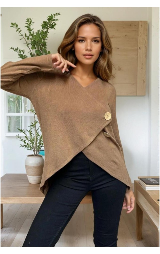 Pasaklı Giyim Kadın Salaş Hırka 3328264 Kahverengi