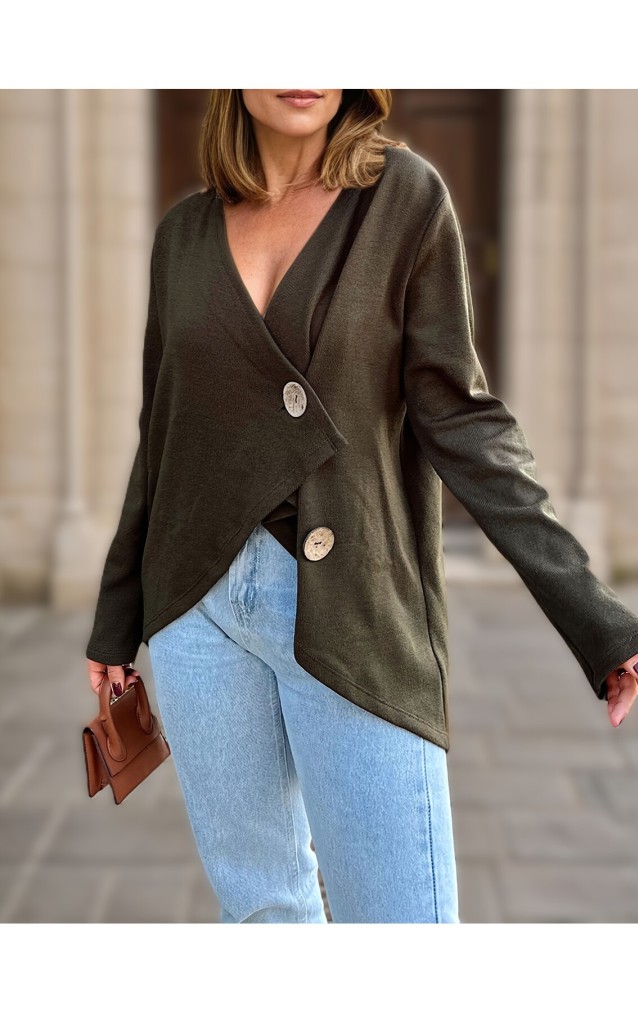 Pasaklı Giyim Kadın Salaş Hırka 3328264 Haki