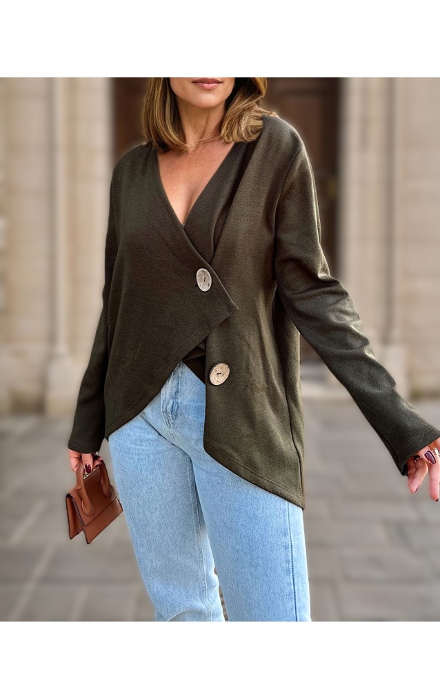 Pasaklı Giyim Kadın Salaş Hırka 3328264 Haki