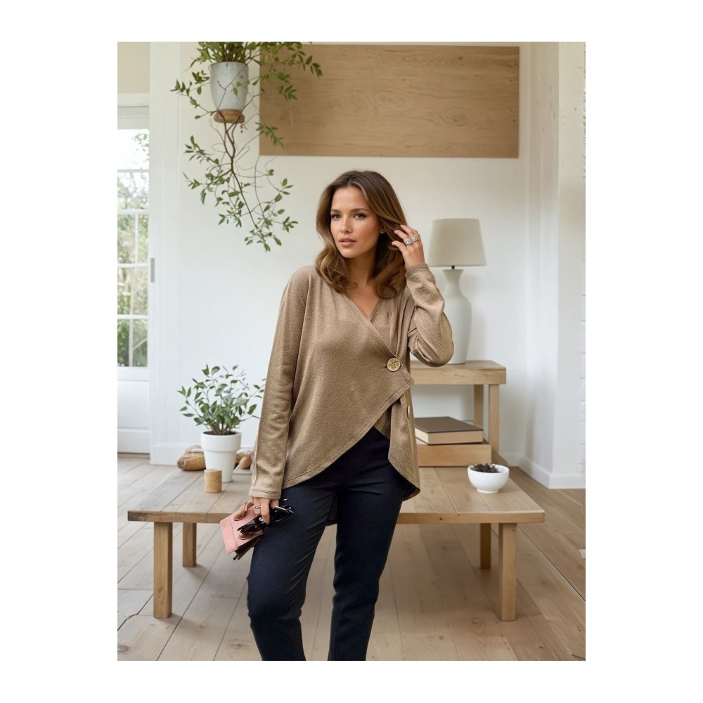 Pasaklı Giyim Pasaklı Giyim Kadın Salaş Hırka vizon - Premium Kadın Giyim