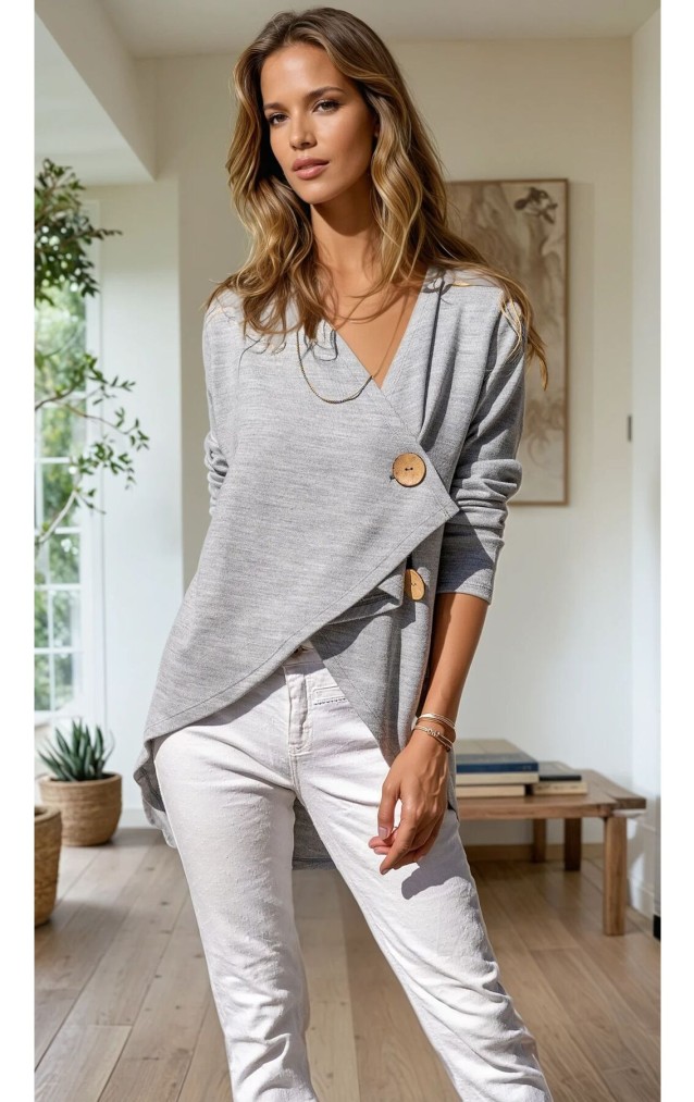 Pasaklı Giyim Kadın Salaş Hırka 3328264 Gri