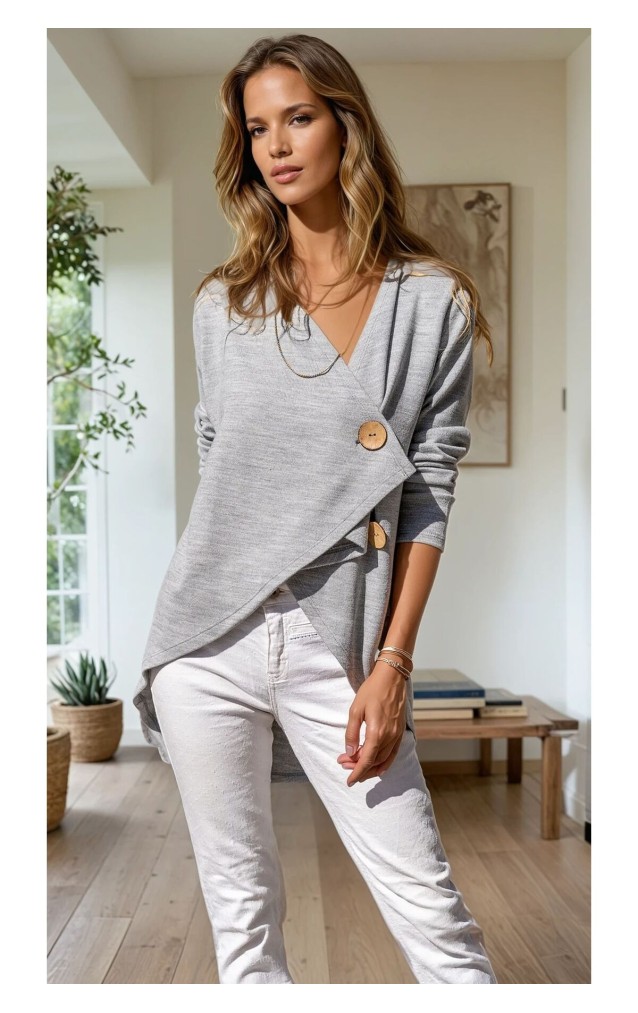 Pasaklı Giyim Kadın Salaş Hırka 3328264 Gri