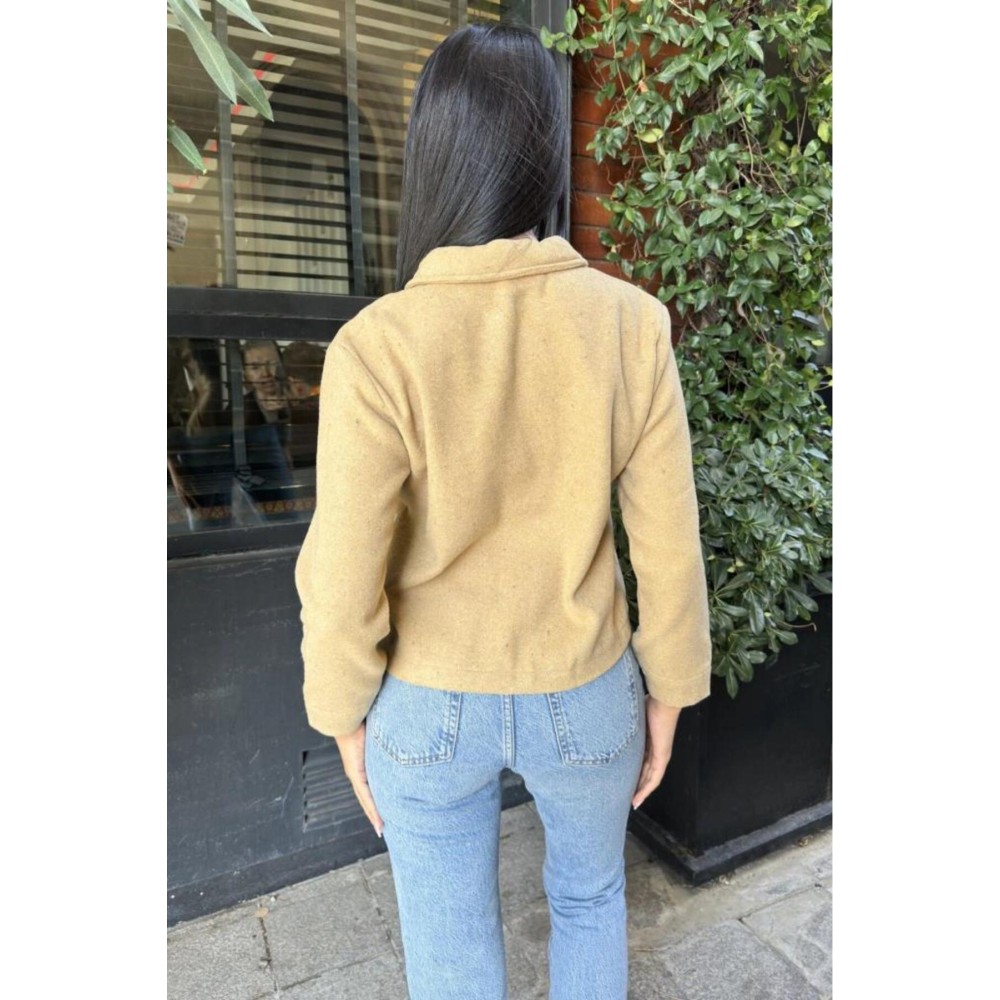 Pasaklı Giyim Kadın Kaşe Ceket – Düğmeli, Çift Cepli, Klasik Yaka, Günlük Şık Stil - Premium Kadın Giyim