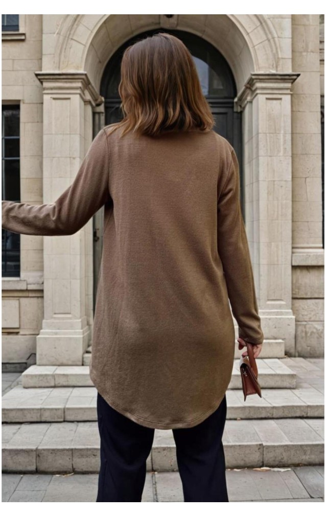 Pasaklı Giyim Kadın Salaş Hırka 3328264 Kahverengi