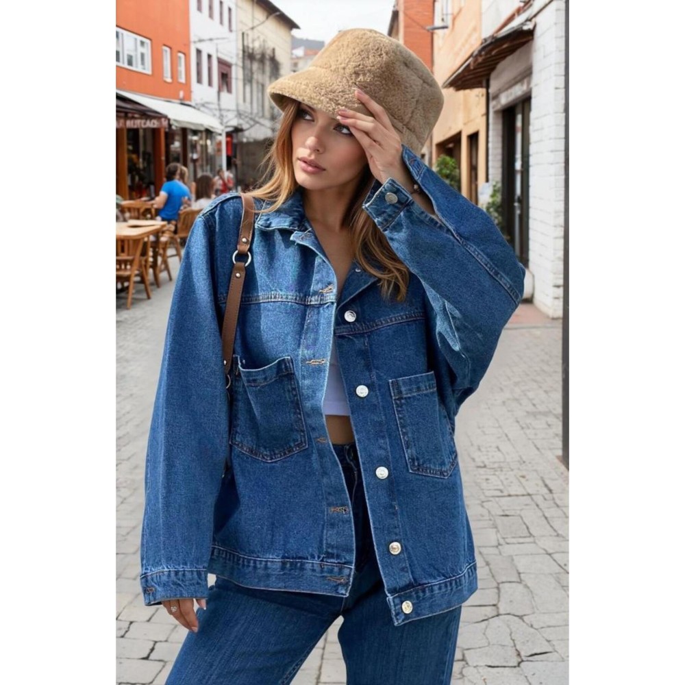 Pasaklı Giyim Pasaklı Giyim Kadın Kot Ceket Mavi - Premium Kadın Giyim