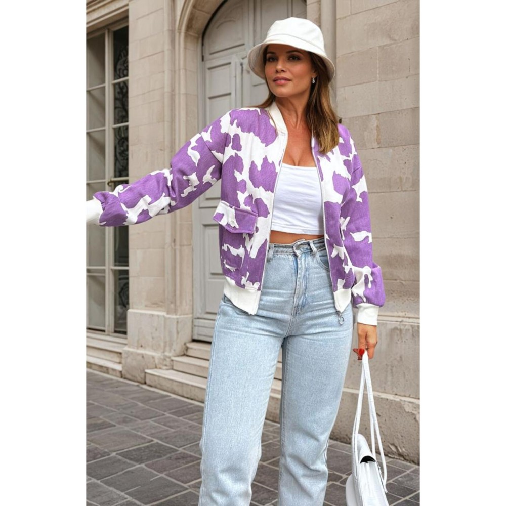 Pasaklı Giyim Pasaklı Giyim Kadın Bomber Mont Mor - Premium Kadın Giyim