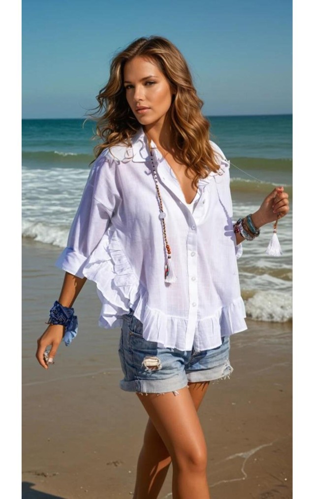 Pasaklı Giyim Kadın %100 Pamuk Gömlek 3570330 Beyaz