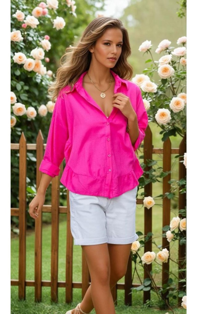 Pasaklı Giyim Kadın %100 Pamuk Gömlek 3570330 Fuşya