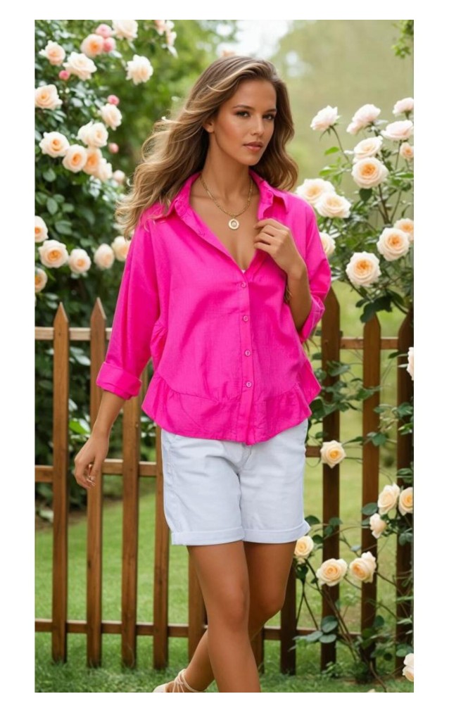 Pasaklı Giyim Kadın %100 Pamuk Gömlek 3570330 Fuşya