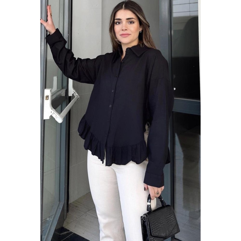 Pasaklı Giyim Pasaklı Giyim Kadın %100 Pamuk Gömlek Siyah - Premium Kadın Giyim