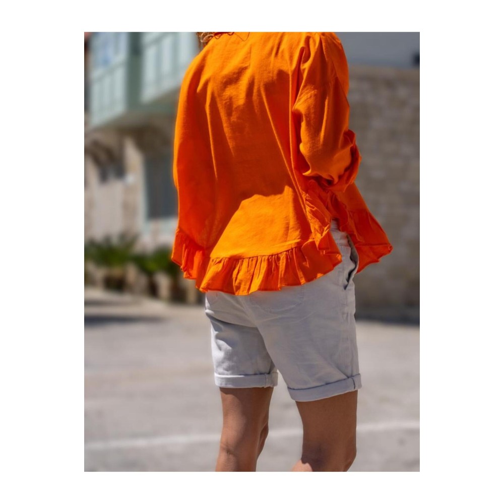 Pasaklı Giyim Pasaklı Giyim Kadın %100 Pamuk Gömlek Turuncu - Premium Kadın Giyim