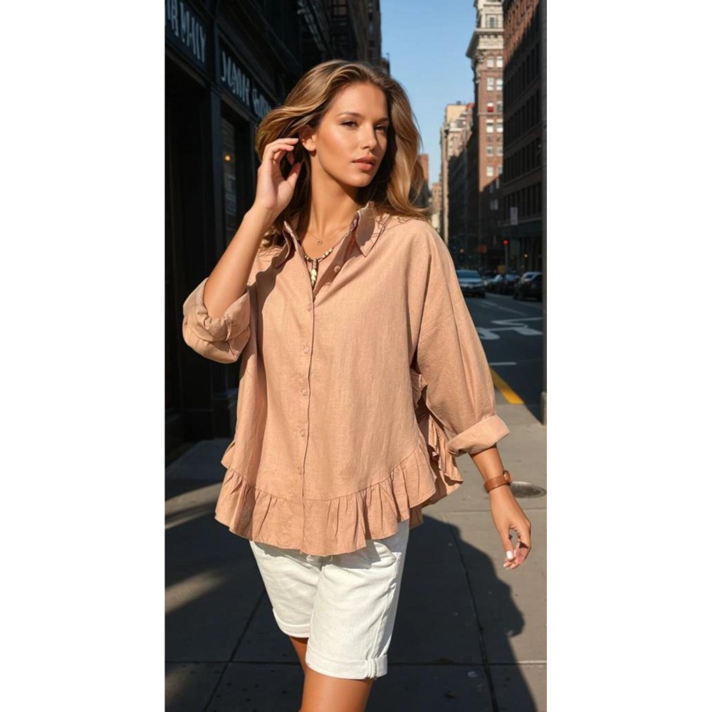 Pasaklı Giyim Pasaklı Giyim Kadın %100 Pamuk Gömlek Camel - Premium Kadın Giyim